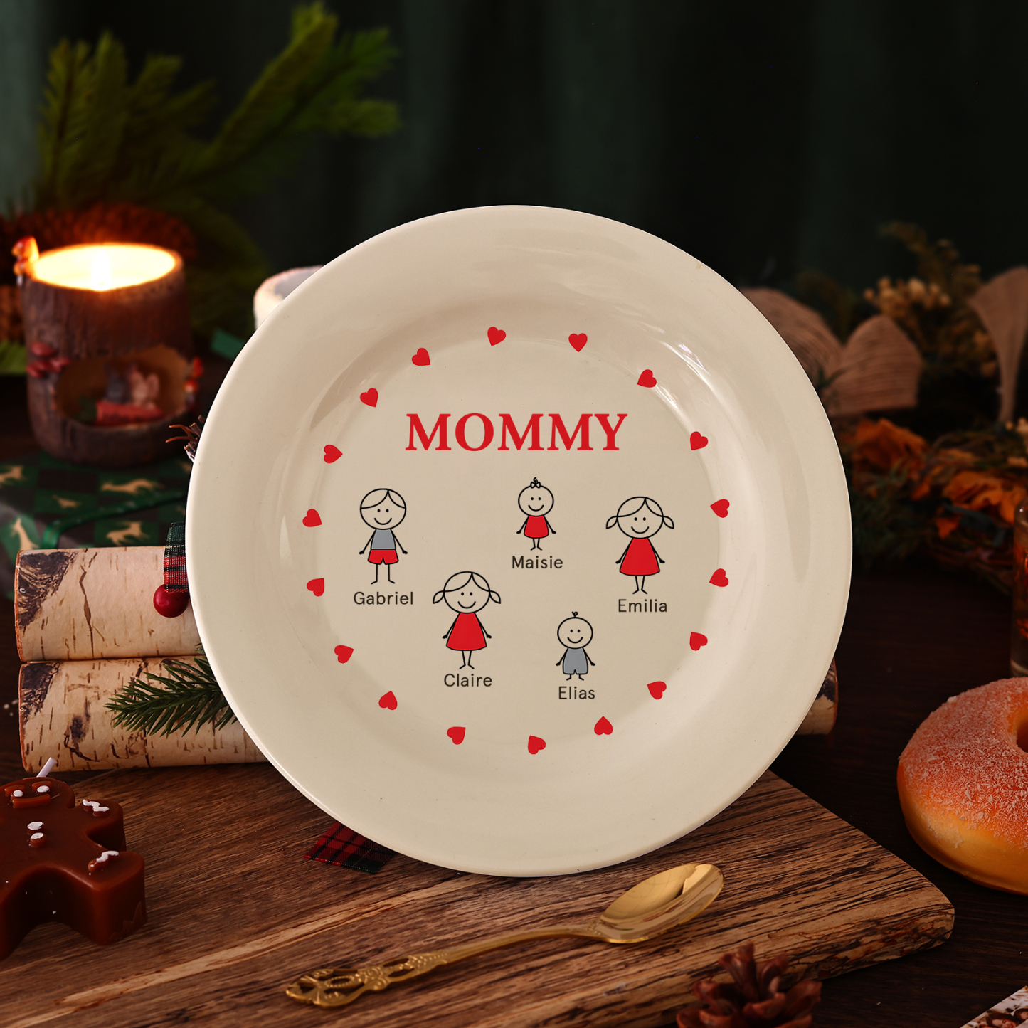 Personalized Christmas Platter Unique Family Serving Tray for the Holidays