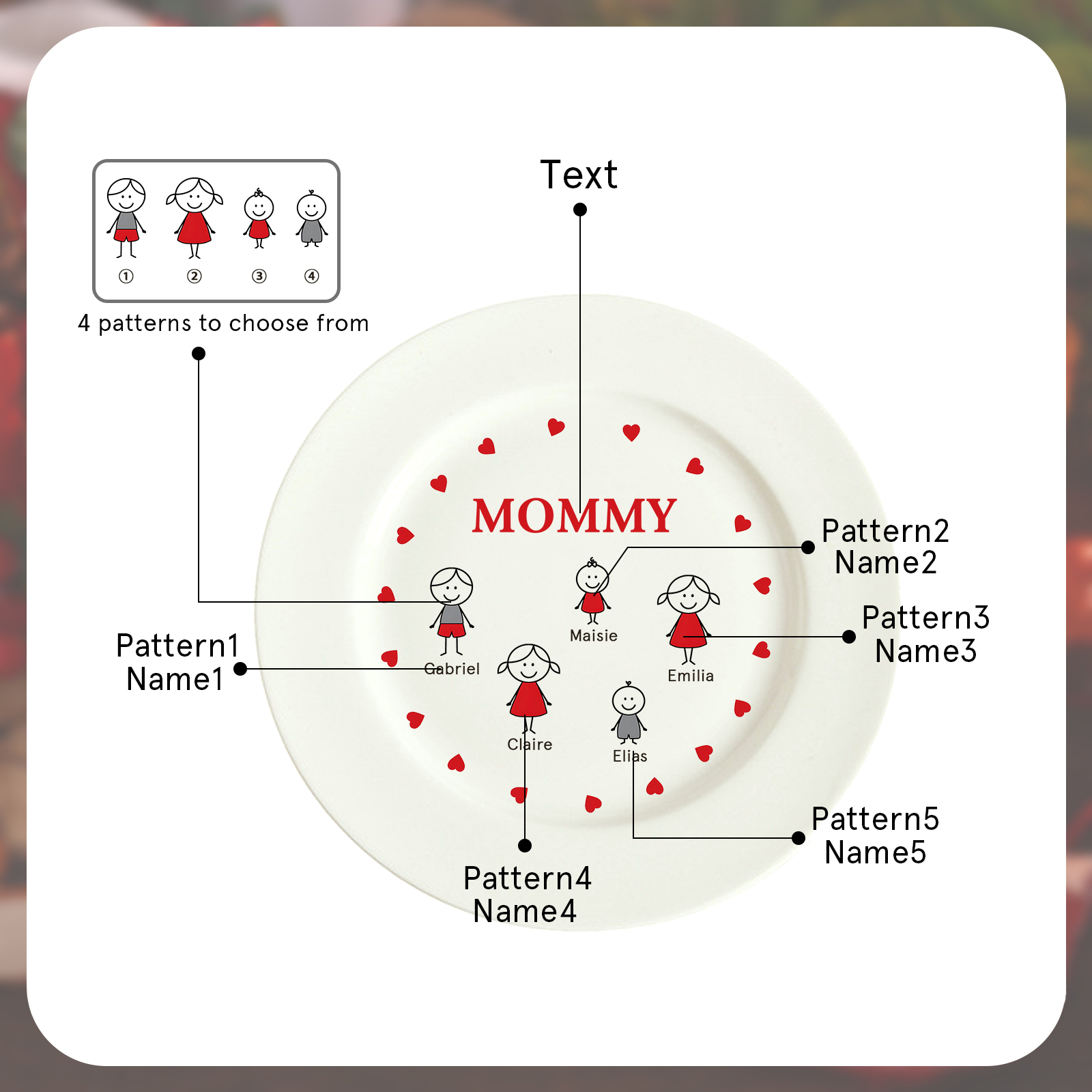 Personalized Christmas Platter Unique Family Serving Tray for the Holidays