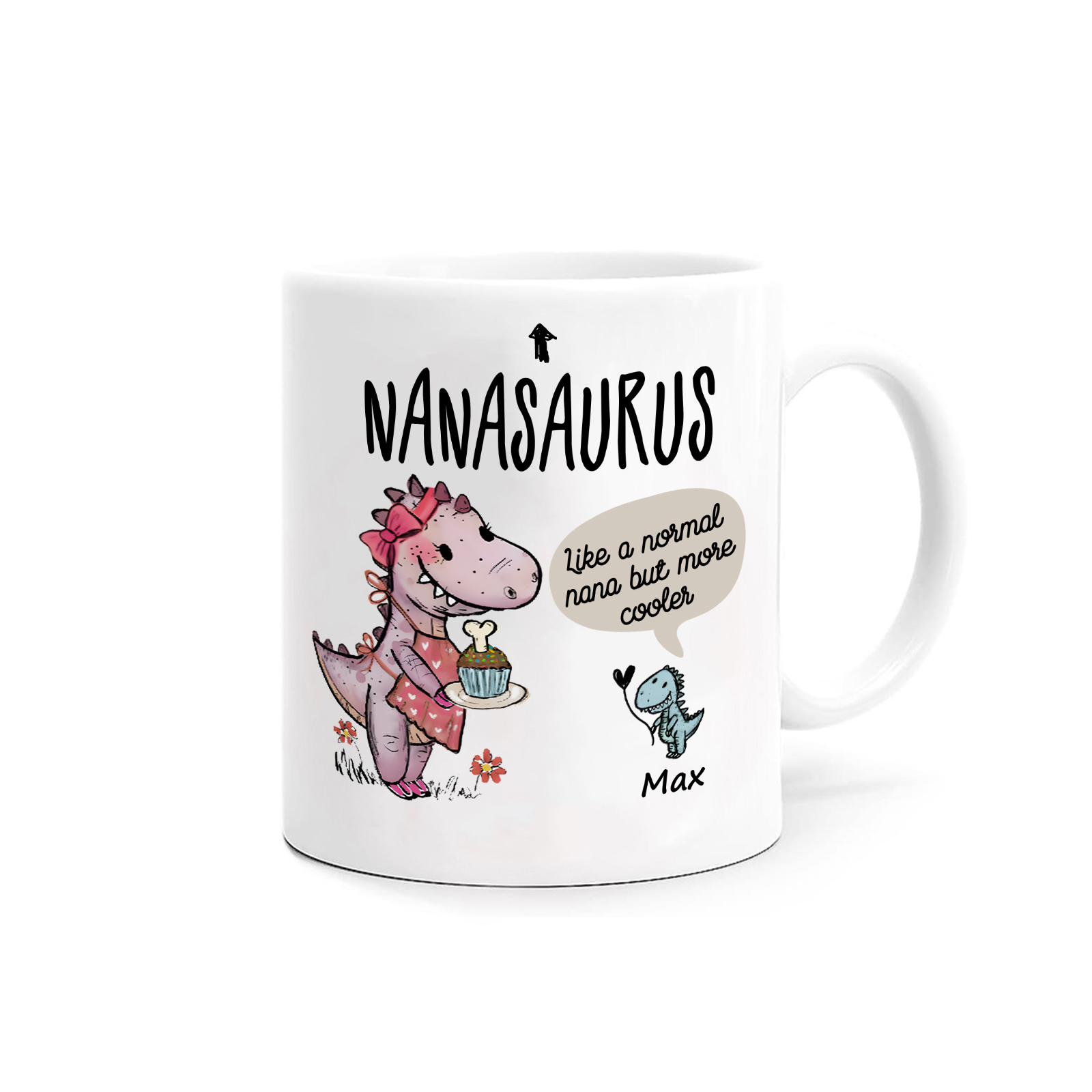 Personalized Ceramic Mug Custom Name Dinosaur Cup Gifts for Papa/Nana - Like A Normal Papa/Nana But More Cooler
