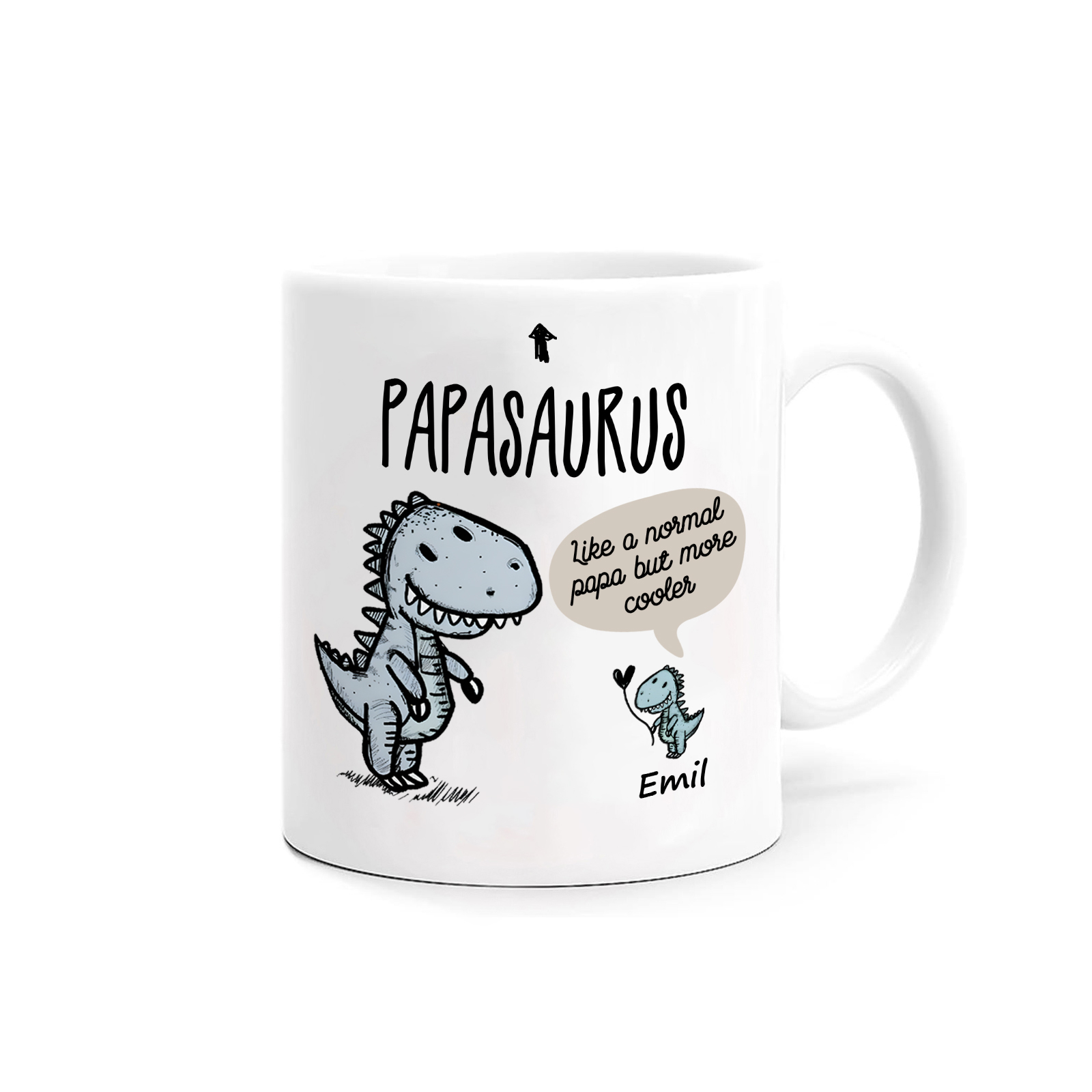 Personalized Ceramic Mug Custom Name Dinosaur Cup Gifts for Papa/Nana - Like A Normal Papa/Nana But More Cooler