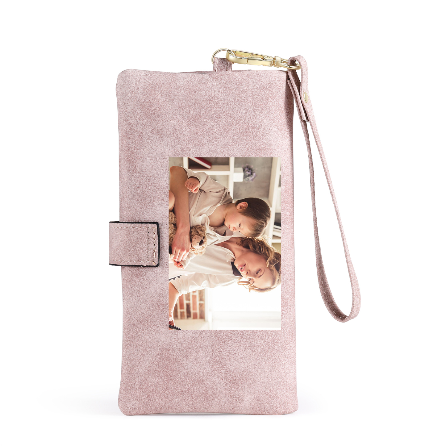 Personalized Women Wallet Custom Birth Flower Name Photo Valentines Day Gift