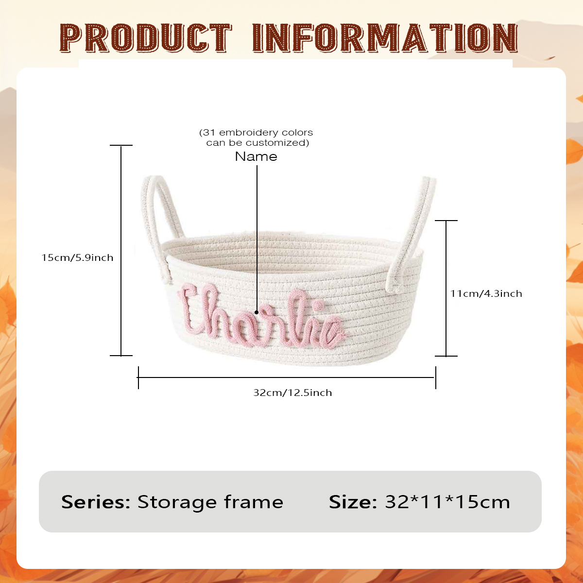 Personalized Baby Shower Gift Basket Rope Cotton Basket for Baby Baby Gift Basket Toy Basket Newborn Gift Knitting Baptism Baby Name Gift