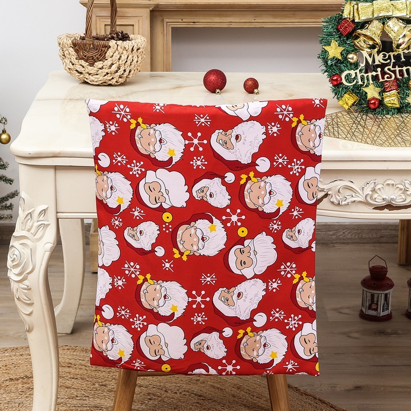 Santa Claus Christmas Chair Cover Festive Holiday Decoration for Kids and Family