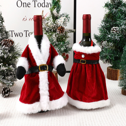 Festive Christmas Santa Wine Bottle Cover Set Perfect Holiday Decoration for Family Gatherings and Parties