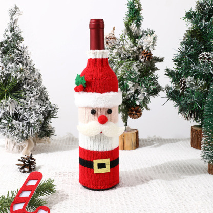 Santa Claus Red Wine Bottle Cover Christmas Festival Decoration