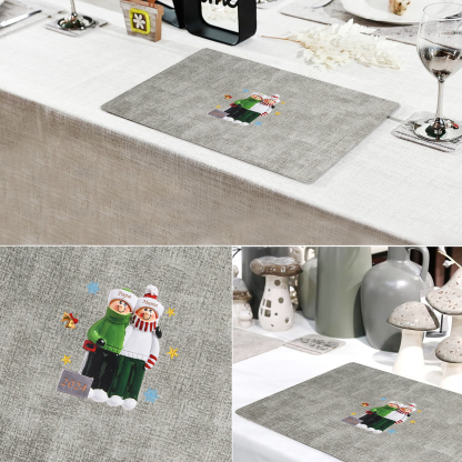 Personalized Christmas Placemats with 2-6 Names and 2 Festive Patterns