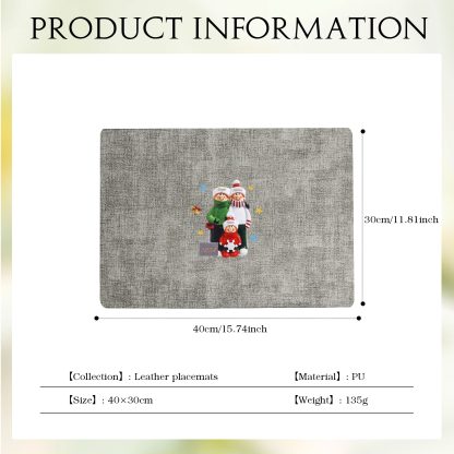 Personalized Christmas Placemats with 2-6 Names and 2 Festive Patterns