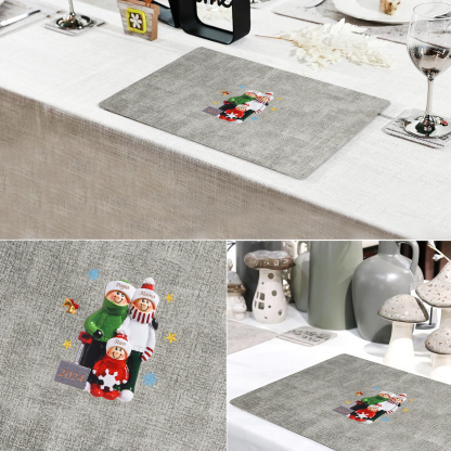 Personalized Christmas Placemats with 2-6 Names and 2 Festive Patterns