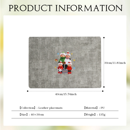 Personalized Christmas Placemats with 2-6 Names and 2 Festive Patterns