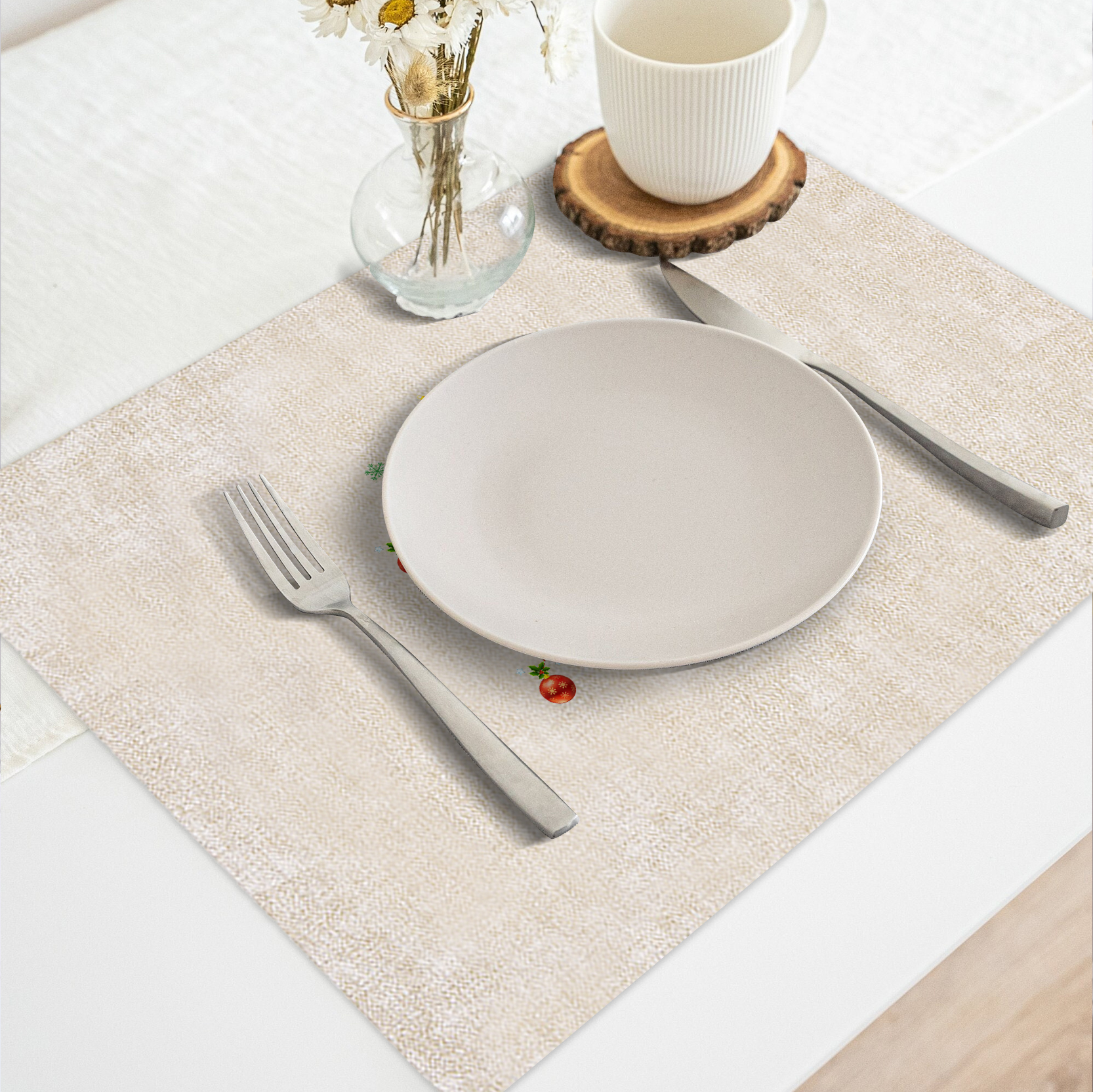 Personalized Christmas Placemats with 2-6 Names and 2 Festive Patterns