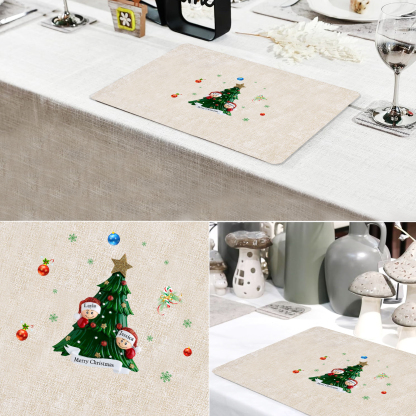 Personalized Christmas Placemats with 2-6 Names and 2 Festive Patterns
