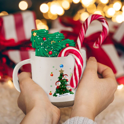 Personalized Christmas Tree Mug with Custom 2-6 Names and Text Perfect Holiday Gift for Family