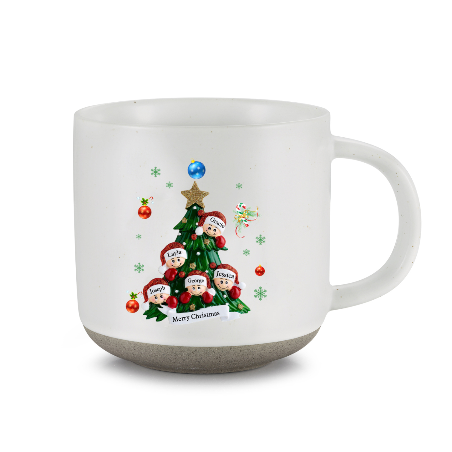 Personalized Christmas Tree Mug with Custom 2-6 Names and Text Perfect Holiday Gift for Family