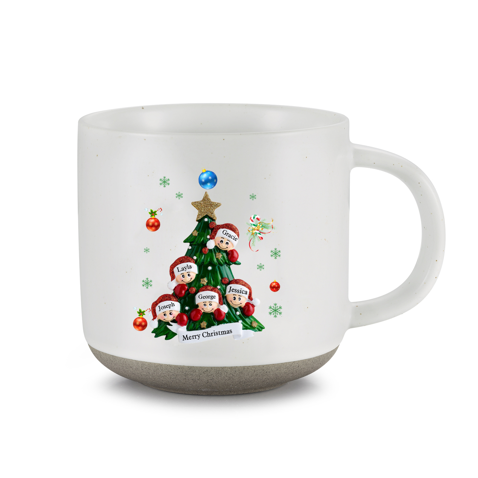 Personalized Christmas Tree Mug with Custom 2-6 Names and Text Perfect Holiday Gift for Family