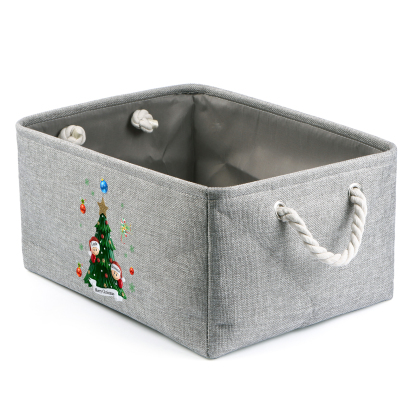 Personalized Christmas Storage Bins with Handles 2-6 Names & 1 Text Customizable Cubes