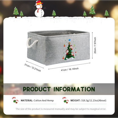 Personalized Christmas Storage Bins with Handles 2-6 Names & 1 Text Customizable Cubes