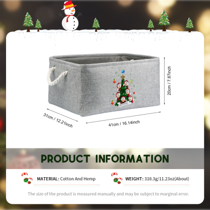 Personalized Christmas Storage Bins with Handles 2-6 Names & 1 Text Customizable Cubes