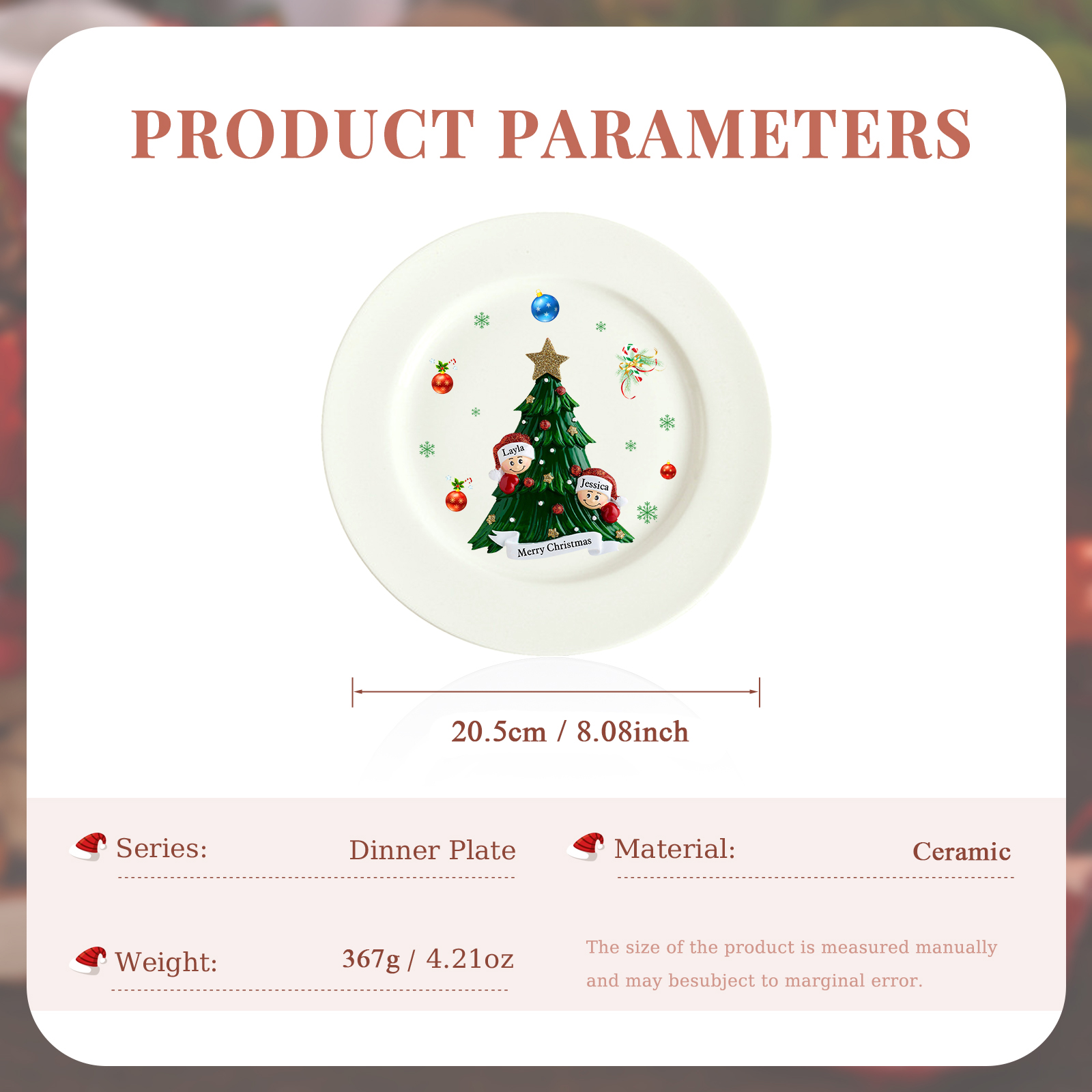 Personalized Christmas Plates for Friends with 2-6 Names A Festive Gift