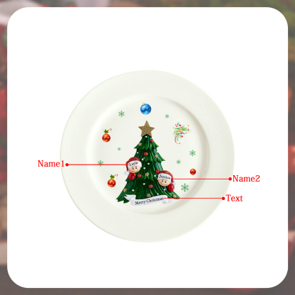 Personalized Christmas Plates for Friends with 2-6 Names A Festive Gif