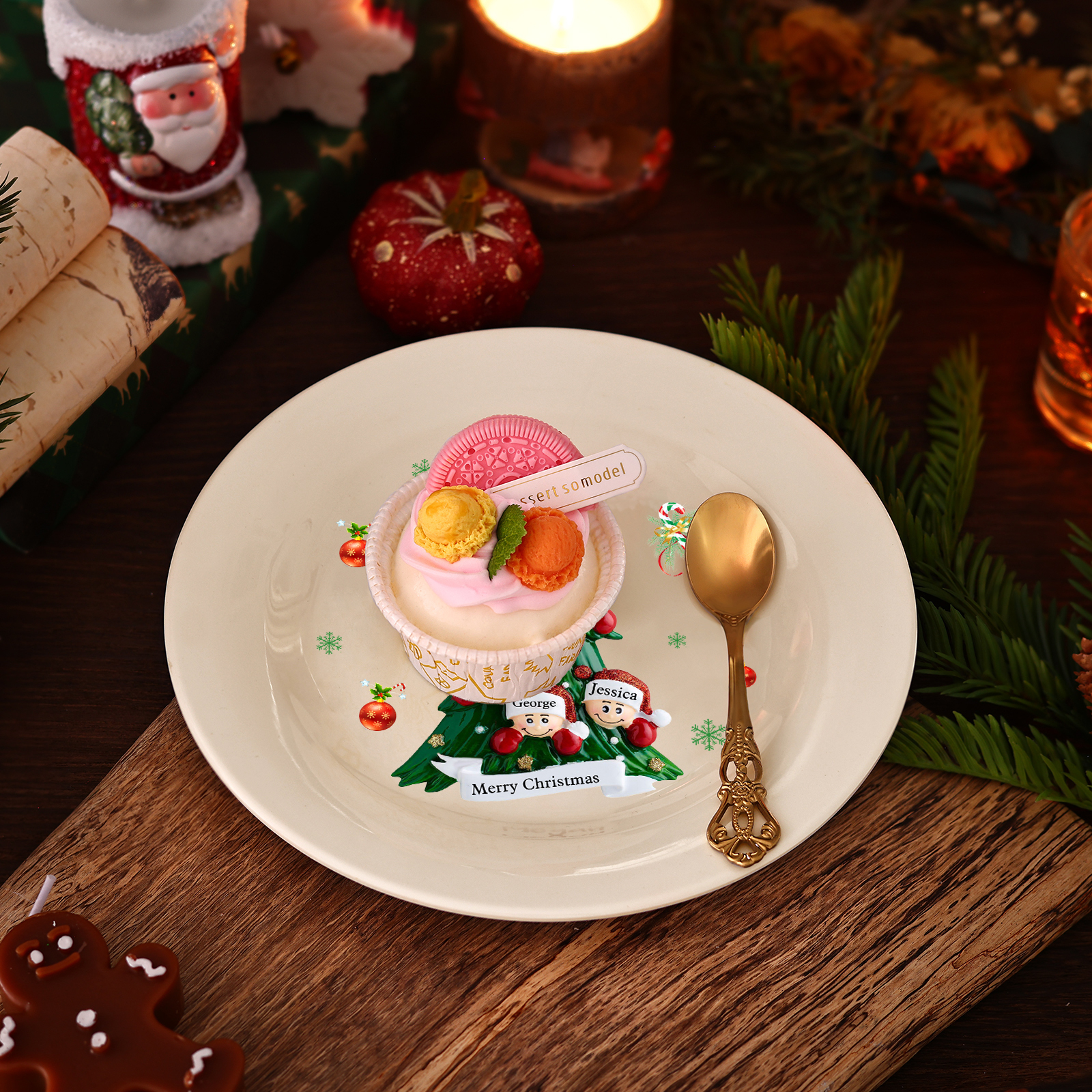 Personalized Christmas Plates for Friends with 2-6 Names A Festive Gift