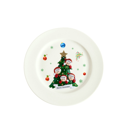 Personalized Christmas Plates for Friends with 2-6 Names A Festive Gift
