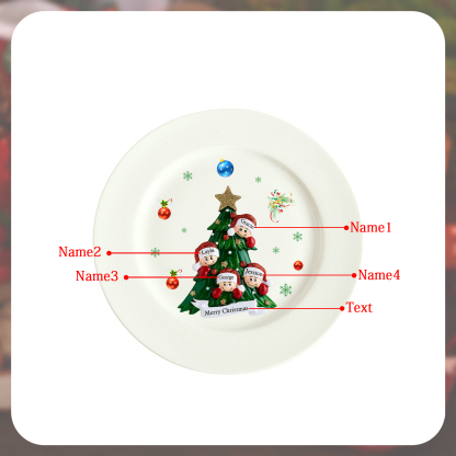 Personalized Christmas Plates for Friends with 2-6 Names A Festive Gift