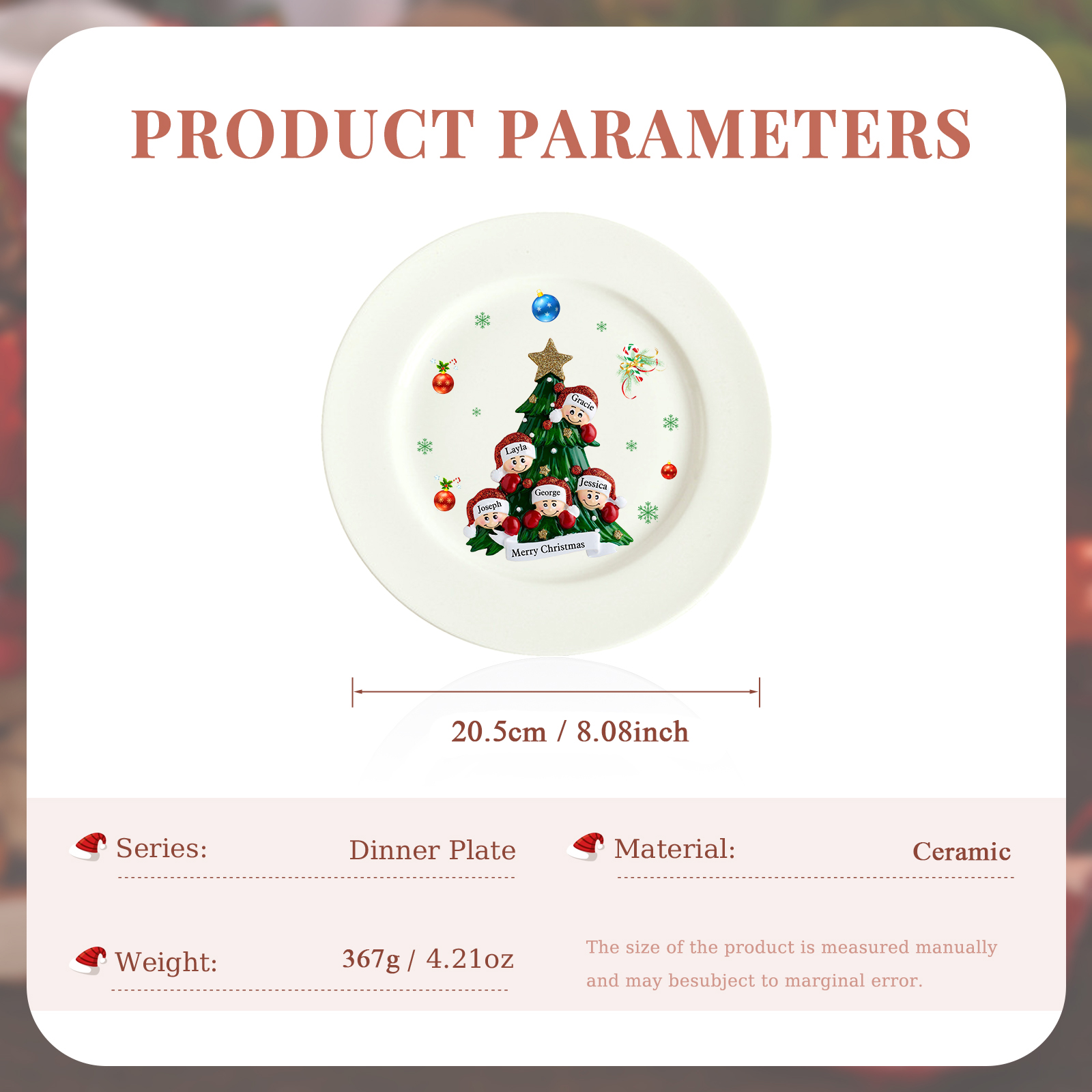Personalized Christmas Plates for Friends with 2-6 Names A Festive Gift