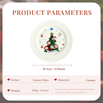Personalized Christmas Plates for Friends with 2-6 Names A Festive Gift