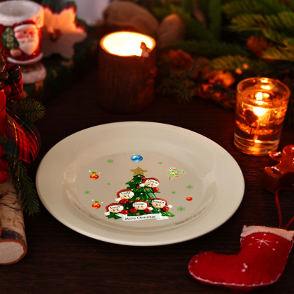 Personalized Christmas Plates for Friends with 2-6 Names A Festive Gift