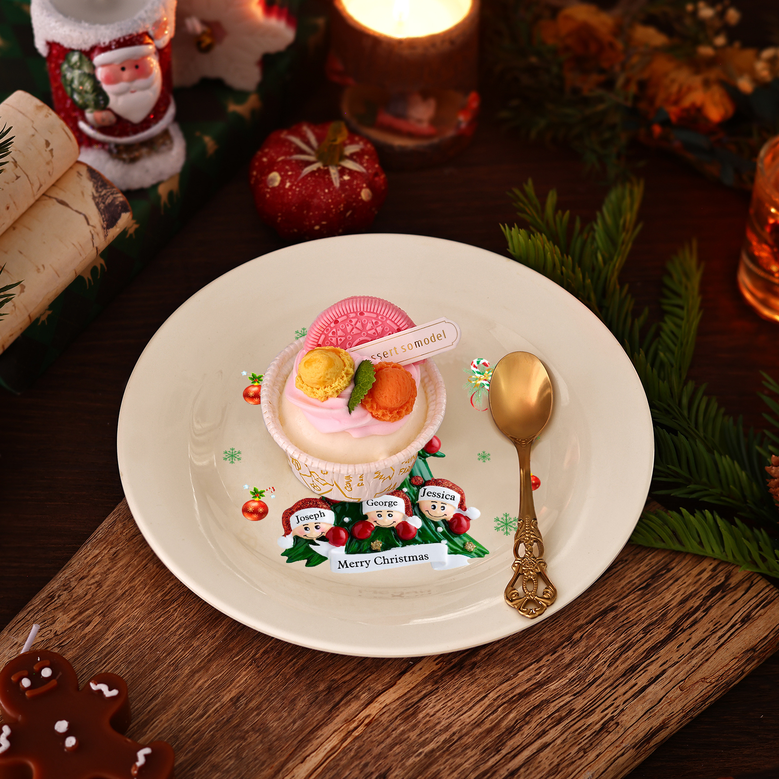 Personalized Christmas Plates for Friends with 2-6 Names A Festive Gift