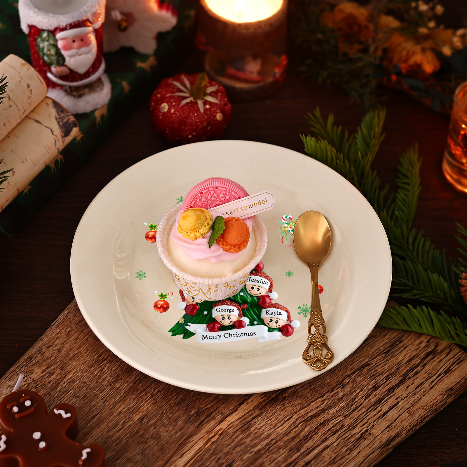 Personalized Christmas Plates for Friends with 2-6 Names A Festive Gift