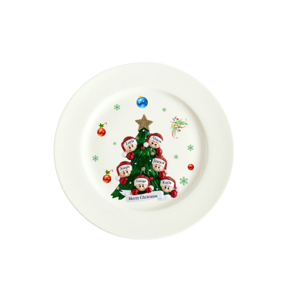 Personalized Christmas Plates for Friends with 2-6 Names A Festive Gift