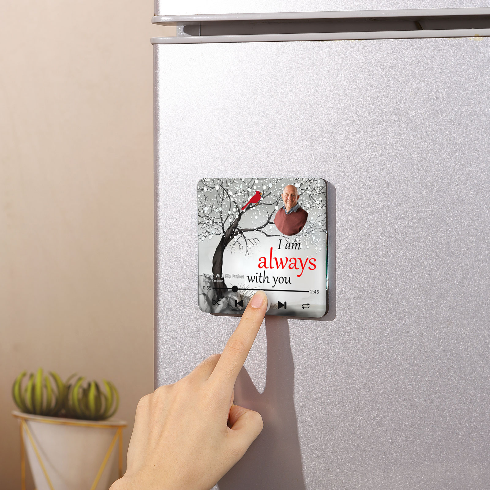 Personalized Memorial Fridge Magnet In Loving Memory Cardinal & Tree of Life Designs with Photo & Custom Text