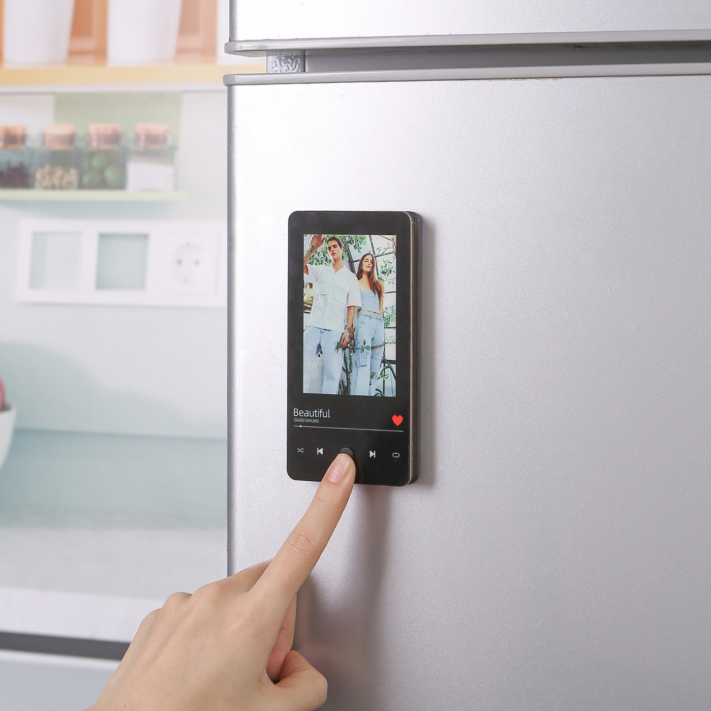 Personalized Fridge Magnet with Music Custom Photo & Song Valentine’s Day Gift for Couples