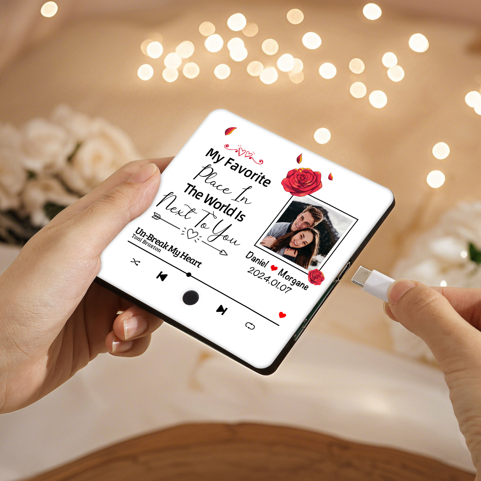 Personalized Music Fridge Magnets My Favorite Place Is Next to You Gift for Couples