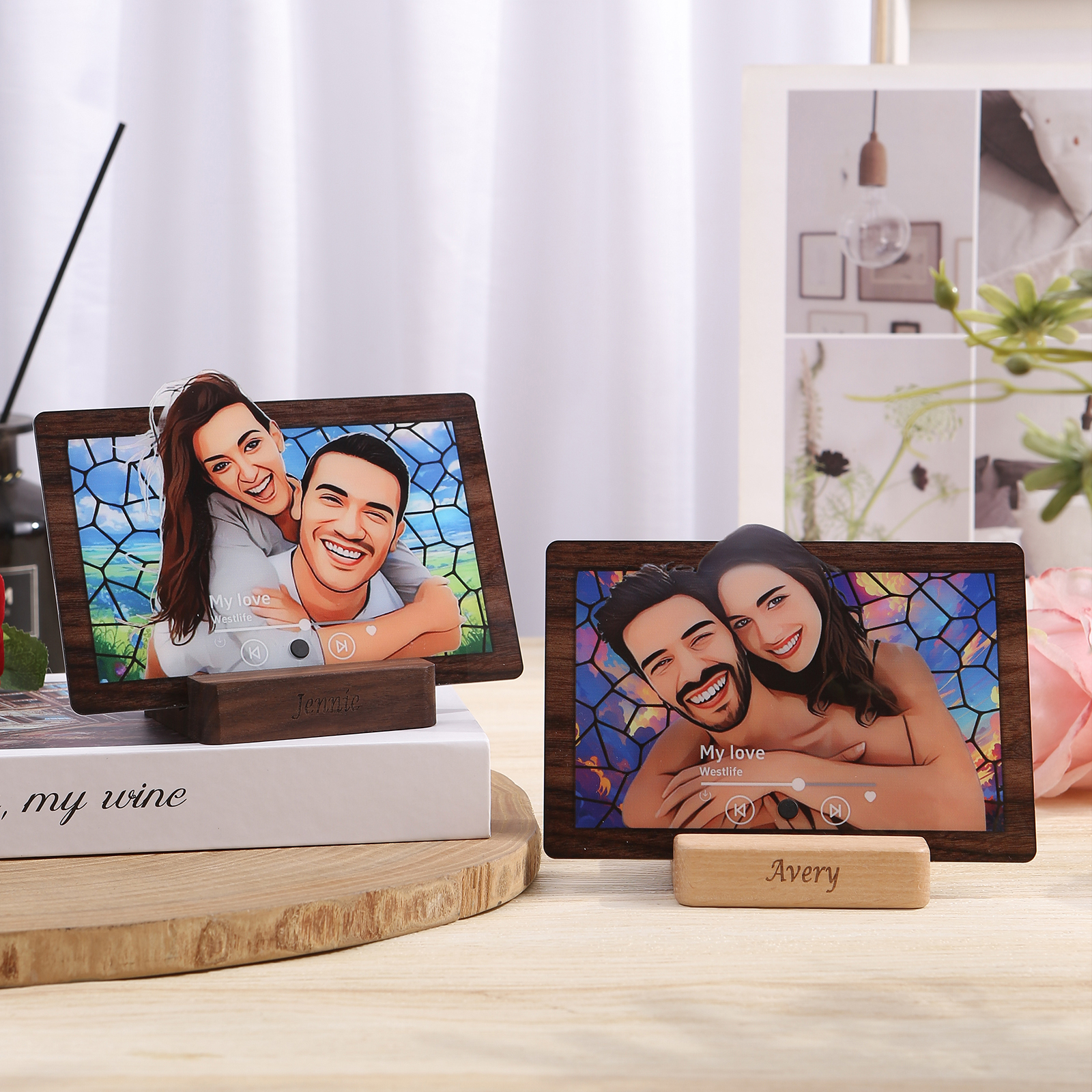 Personalized Cartoon Fridge Magnet with Music Unique Valentine’s Day Gift for Couple