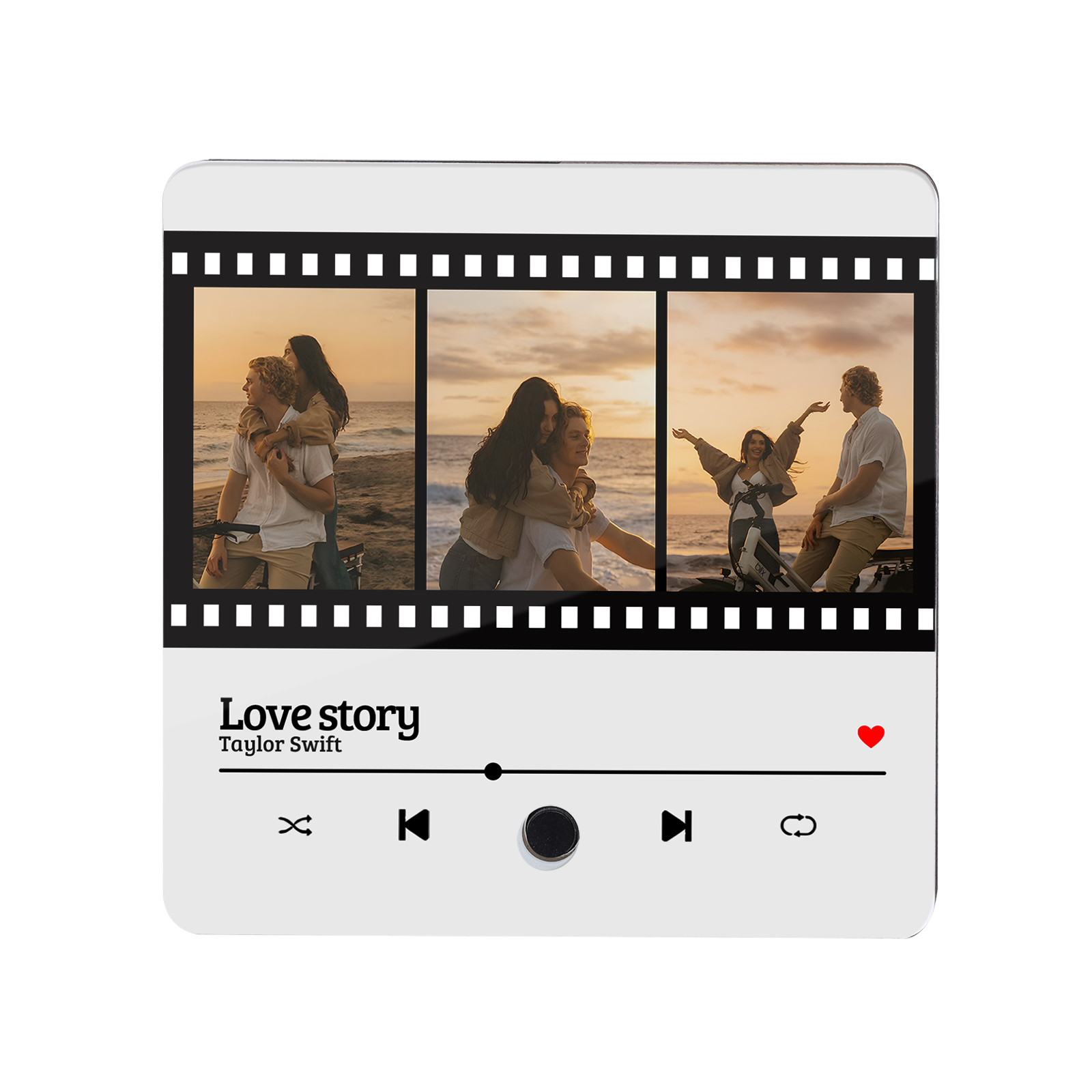 Personalised Photo Fridge Magnet Custom 3 Photos with Music Romantic Valentine's Day Gift for Couples | Lorajewel