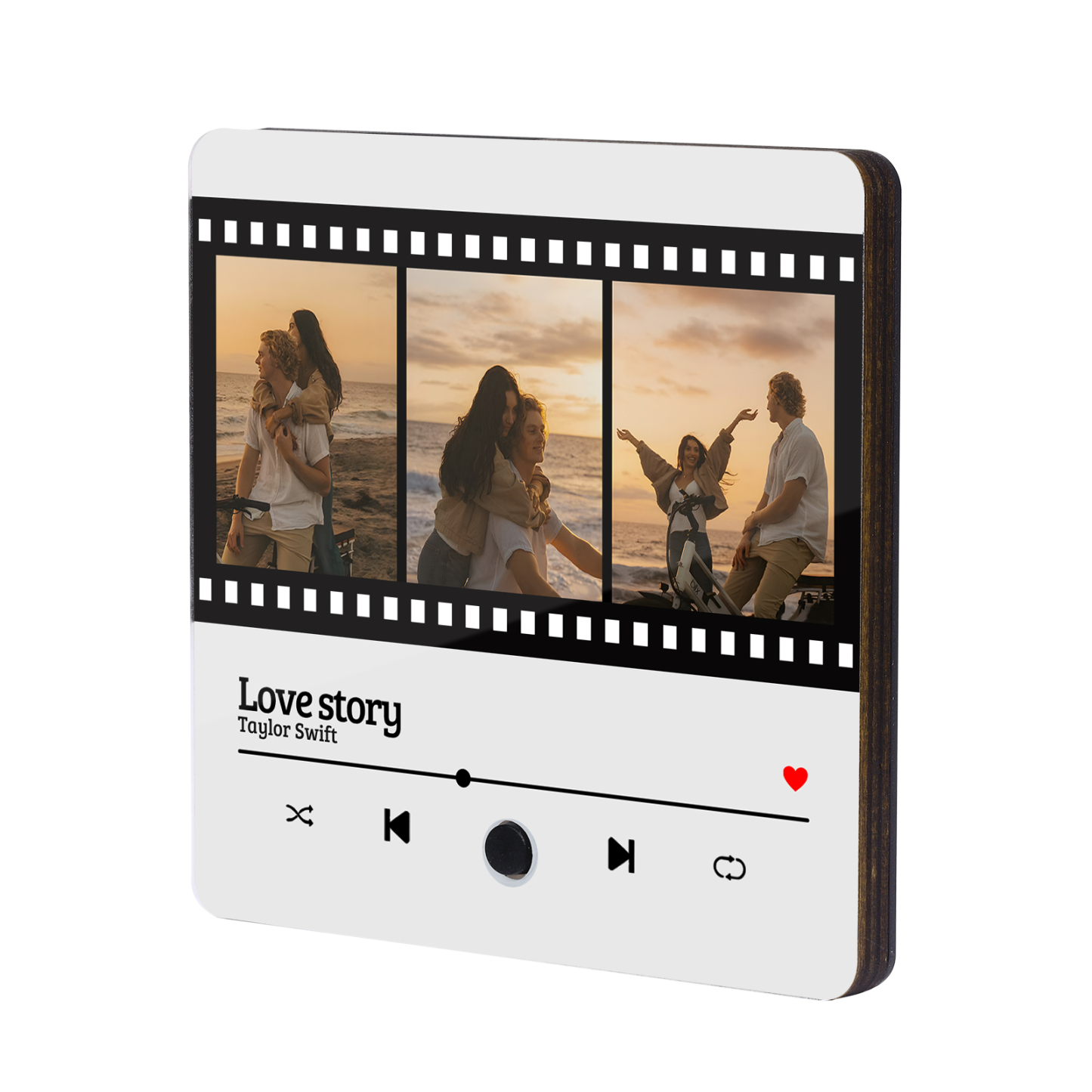 Personalised Photo Fridge Magnet Custom 3 Photos with Music Romantic Valentine's Day Gift for Couples | Lorajewel
