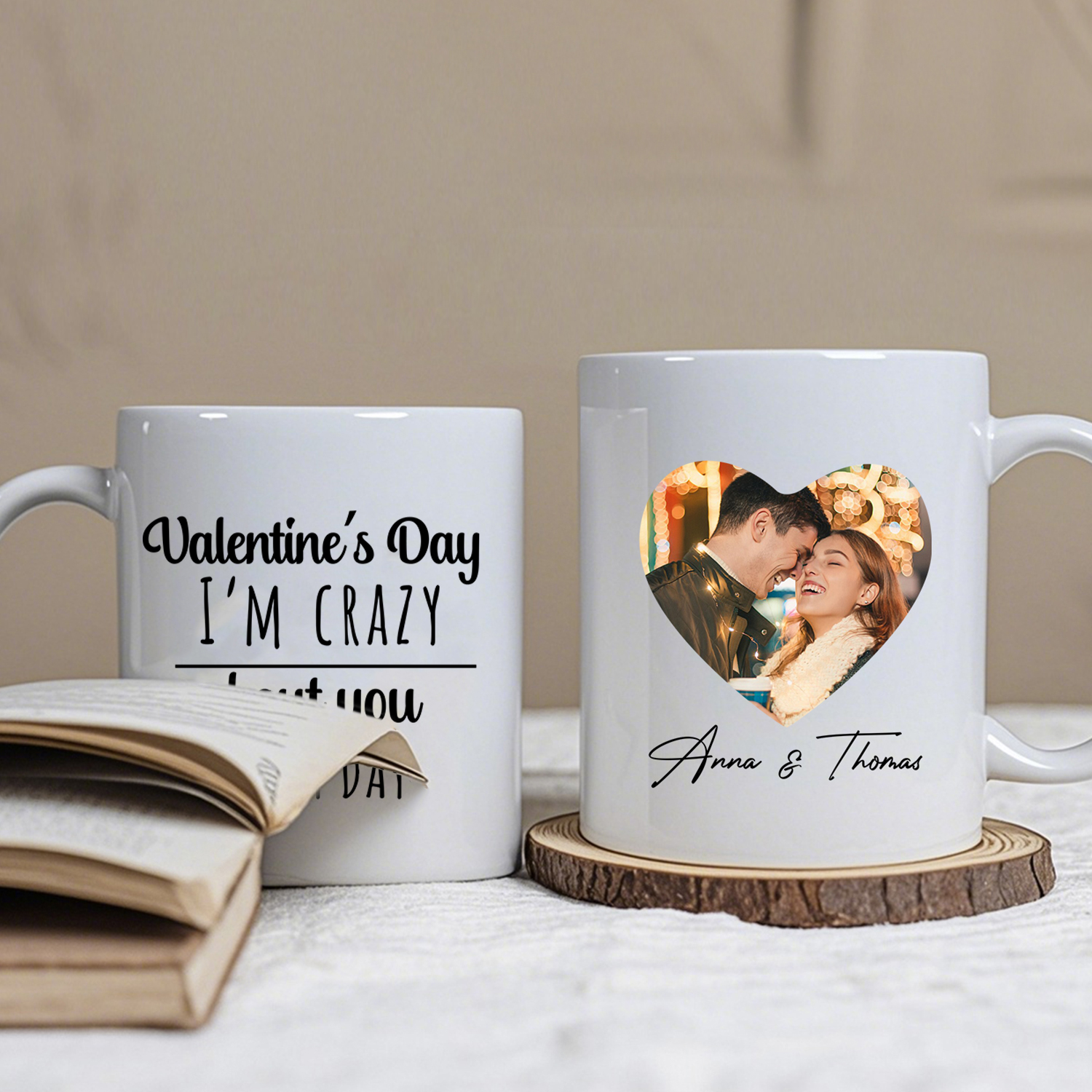 Personalized Photo Mug I am Crazy About You Every Day Valentines Day Gift for Him or Her