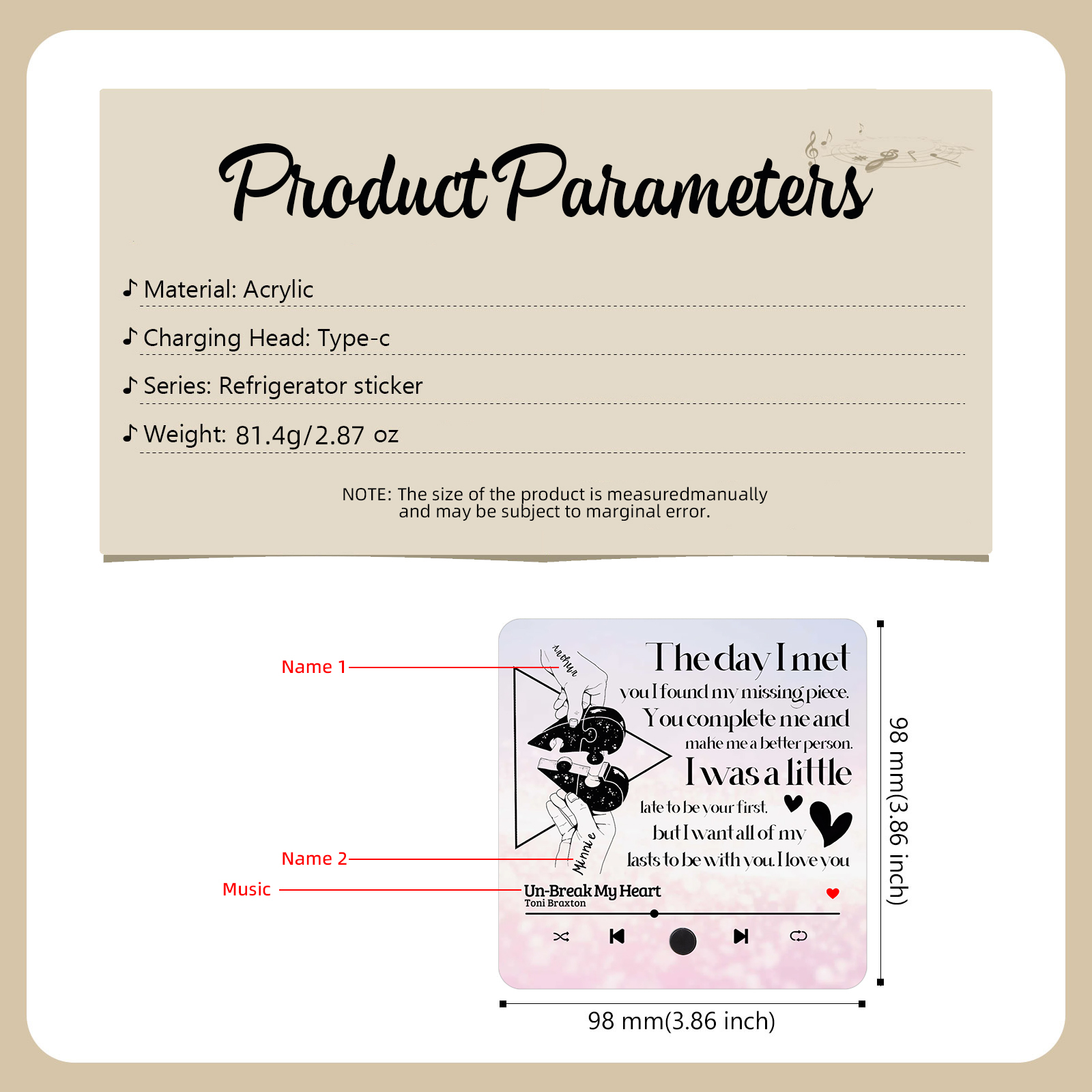 Personalized Fridge Magnet The Day I Met You I Found My Missing Piece Heart Puzzle Valentines Day Gift