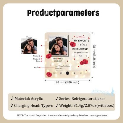 Personalized Fridge Magnet My Favourite Place in This World is Your Arms Gift for Him