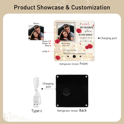 Personalized Fridge Magnet My Favourite Place in This World is Your Arms Gift for Him