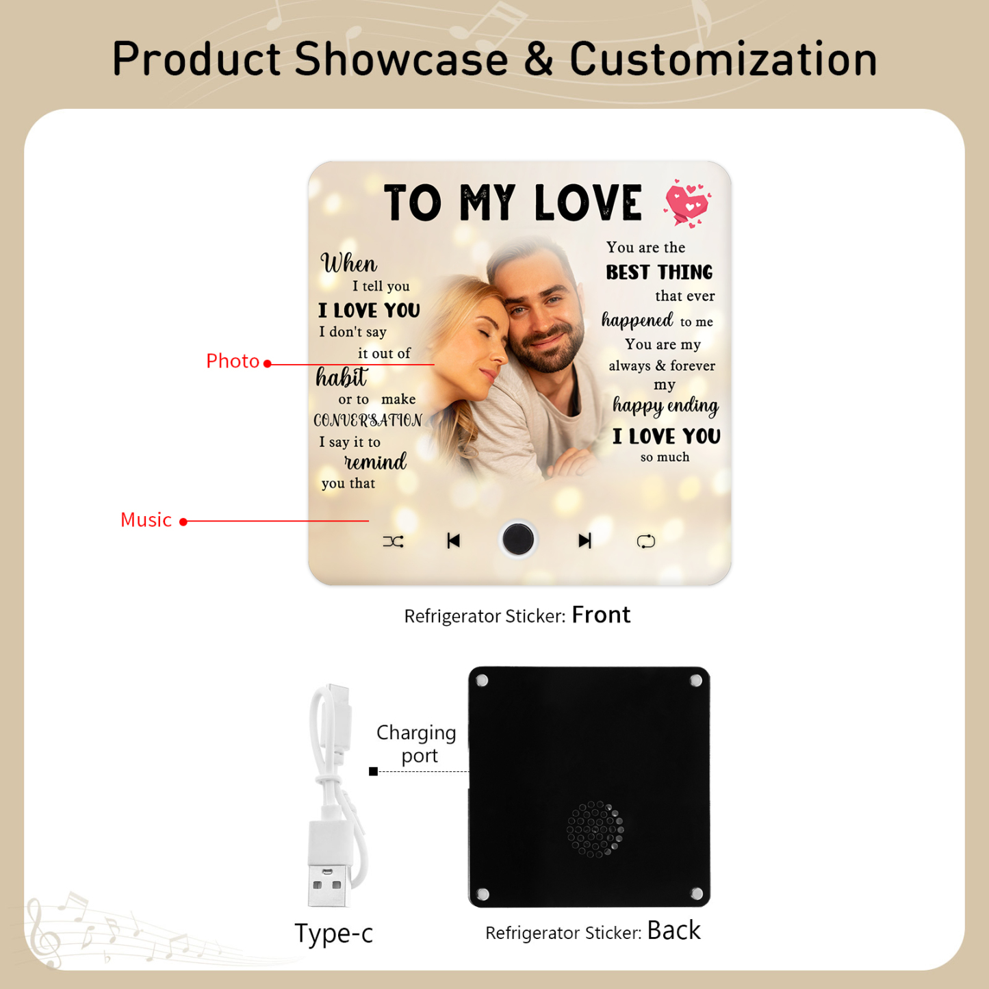 Personalised Photo Fridge Magnet To My Love You Are The Best Thing That Ever Happened To Me Romantic Gift for Couples | Lorajewel