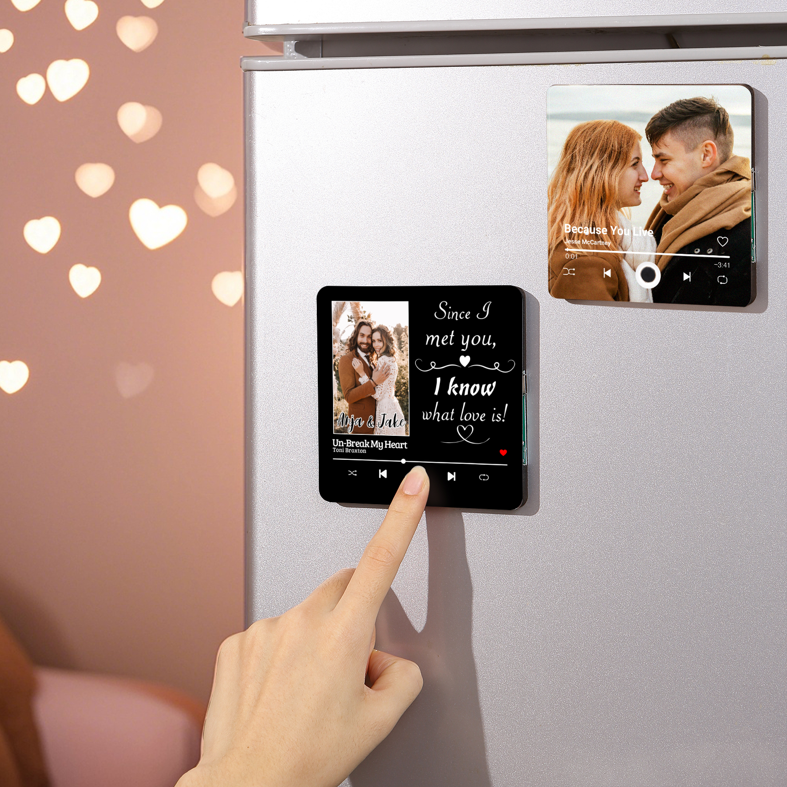 Personalized Photo Fridge Magnet Since I Met You I Know What Love Is Musical Valentines Day Gift