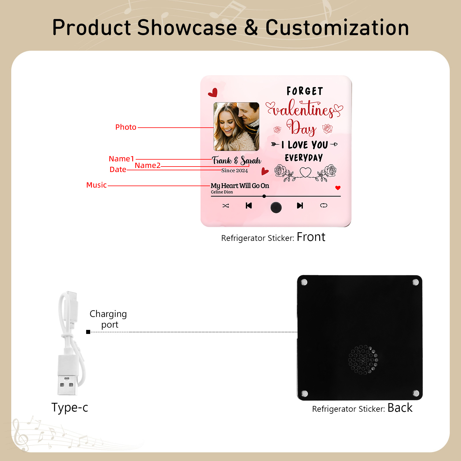 Personalized Photo Fridge Magnets Forget Valentines Day I Love You Every Day Gift for Couples