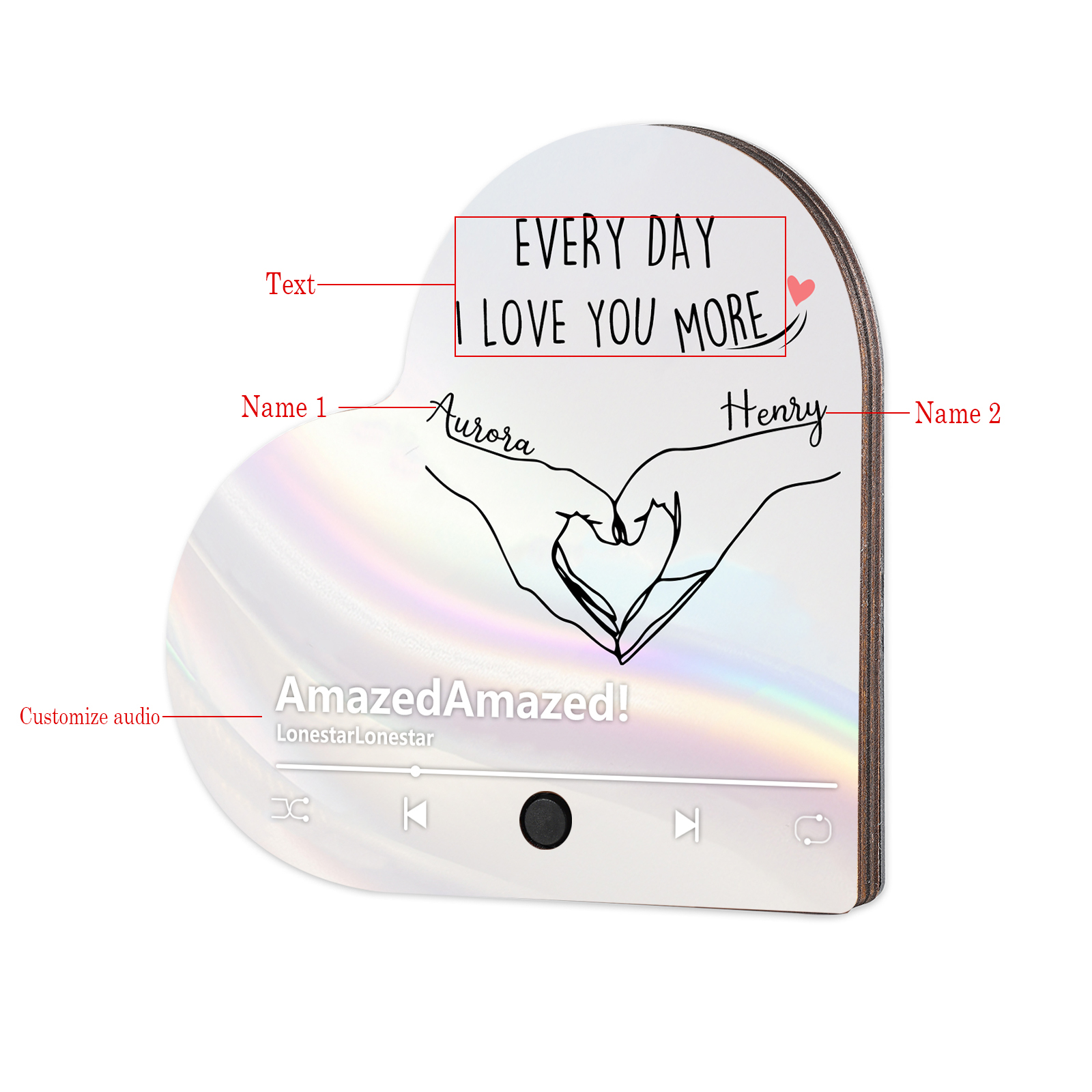 Personalized Heart-Shaped Fridge Magnet Two Hands Make a Heart Valentine’s Day Gift