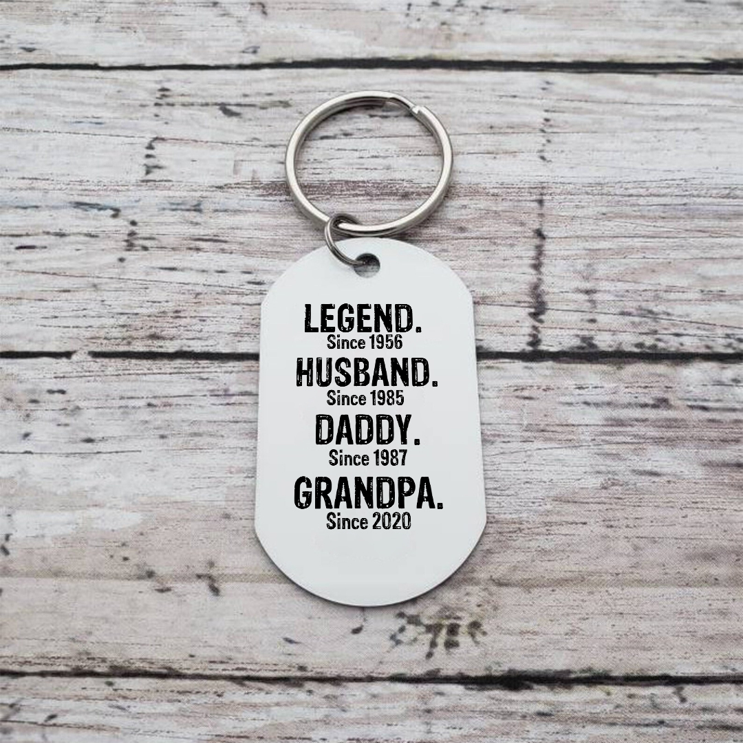 Personalized Photo Keychain Legend Husband Daddy Grandpa Custom Gift for Grandpa | Lorajewel