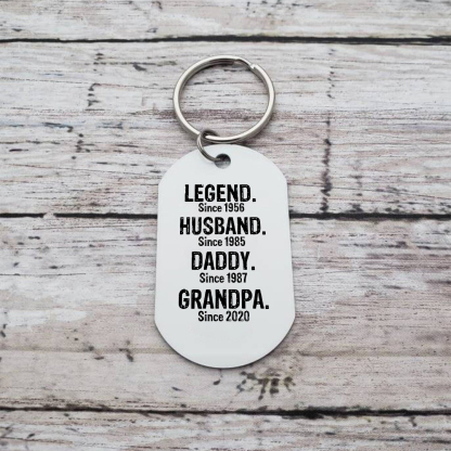 Personalized Photo Keychain Legend Husband Daddy Grandpa Custom Gift for Grandpa | Lorajewel