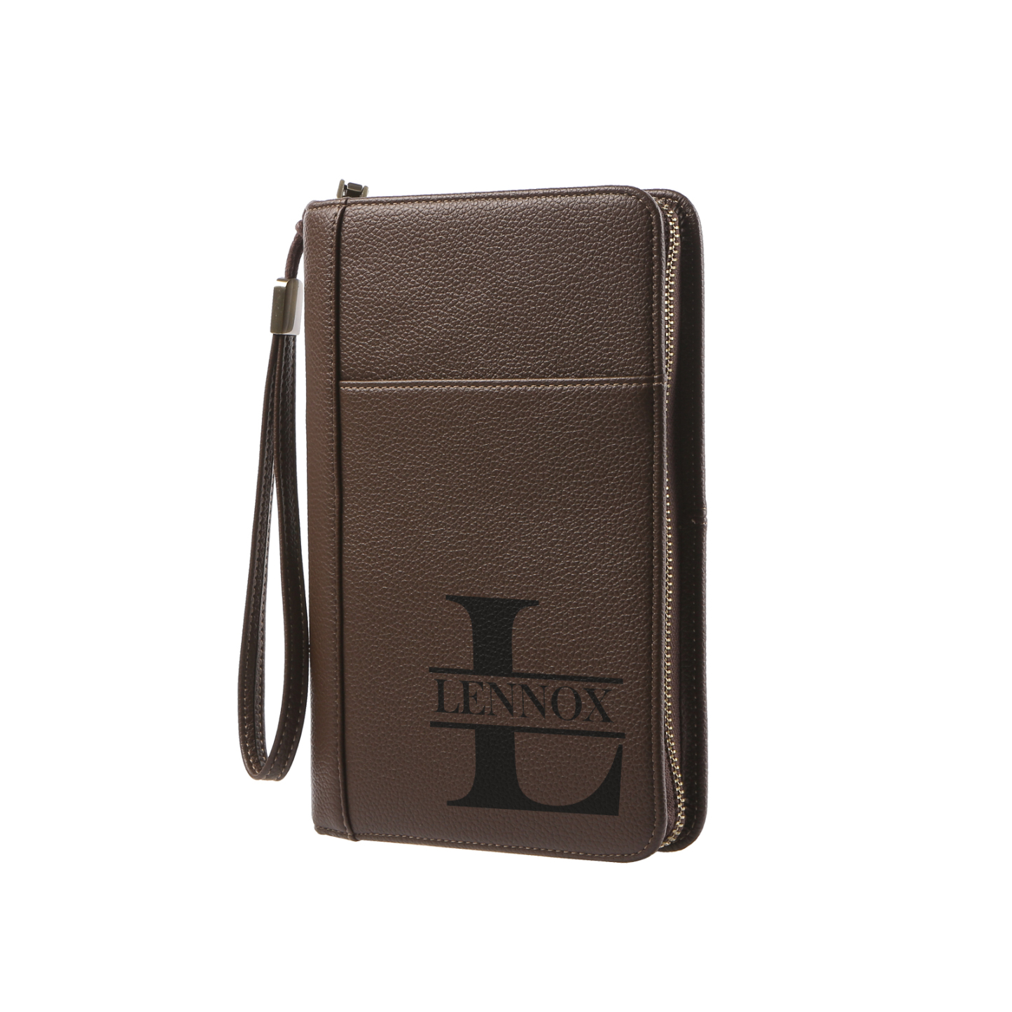 Brown Personalized Leather Wallet Engraved Photo Short Wallet Gifts For Men