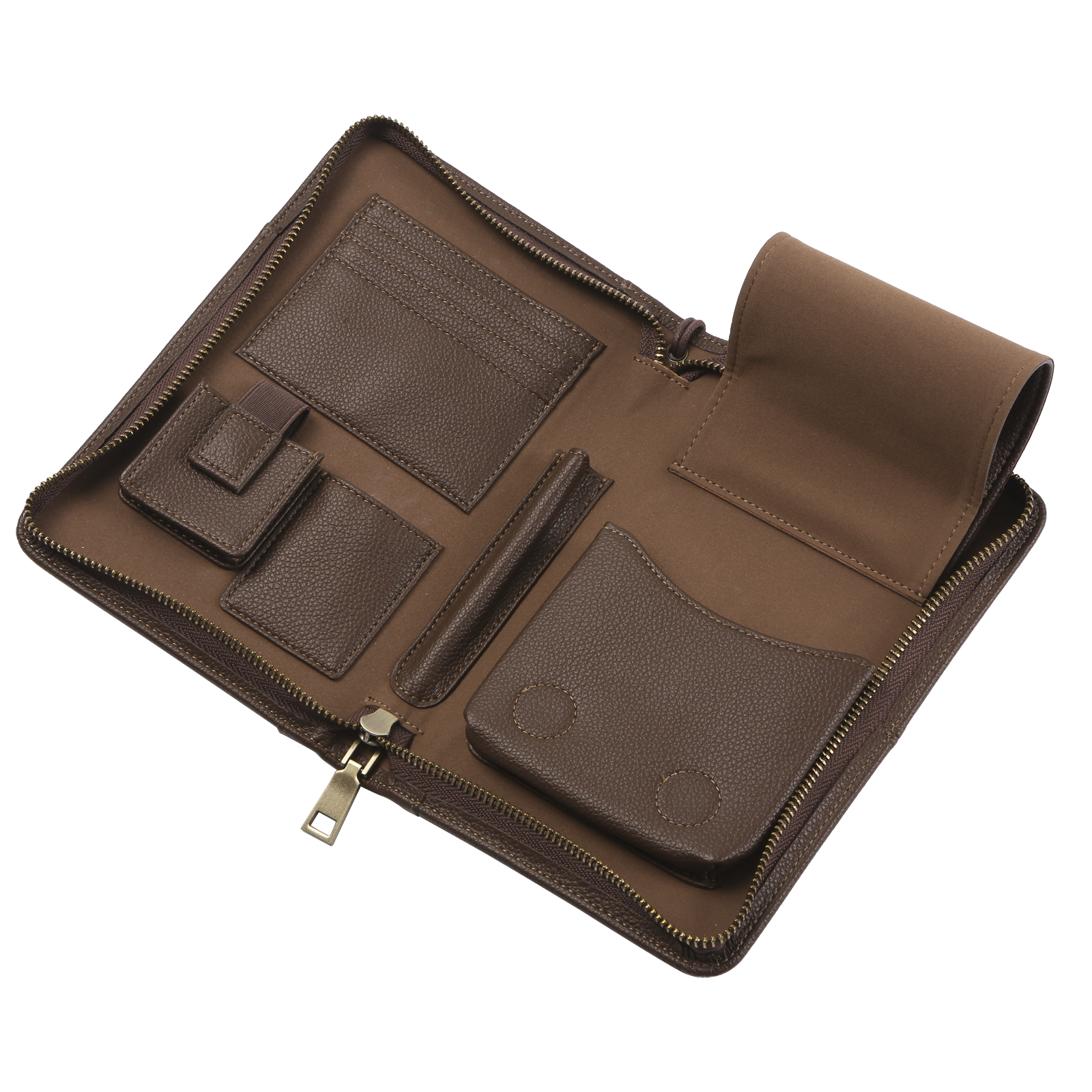 Brown Personalized Leather Wallet Engraved Photo Short Wallet Gifts For Men